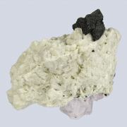 Hematite /(pseudomorph after Siderite) /on Microcline with Fluorite