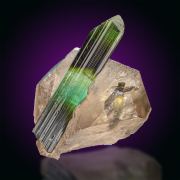 Elbaite  on Quartz