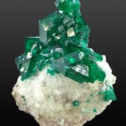 Dioptase, calcite