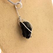 925 Sterling Silver Raw Epidote Necklace.