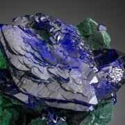 Azurite on Malachite after Azurite