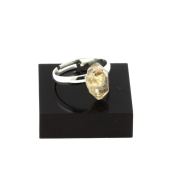 Silver Plated raw petroleum Quartz Ring. 9.18 ct.