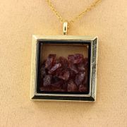 Raw Rhodolite Garnet necklace.