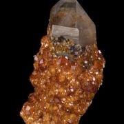 Spessartine on Smoky Quartz