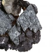 Hematite pseudomorphs after Siderite with Goethite and Quartz (var - “Smoky”)