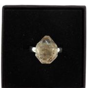 Silver Plated raw petroleum Quartz Ring. 15.52 ct.