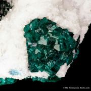 Malachite and Calcite on Dioptase