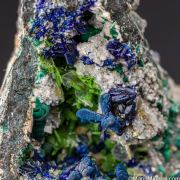 Azurite, Bayldonite after Mimetite, Wulfenite