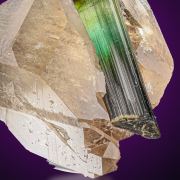 Elbaite  on Quartz