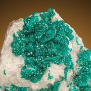 Dioptase  on Calcite