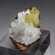 gem ADAMITE, CALCITE