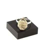 Silver Plated raw petroleum Quartz Ring. 15.52 ct.