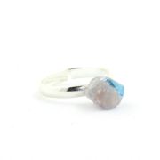 Silver Plated raw Euclase Ring. 10.32 ct.