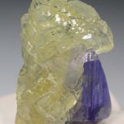 Prehnite on Tanzanite