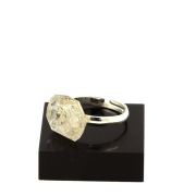 Silver Plated raw petroleum Quartz Ring. 12.84 ct.