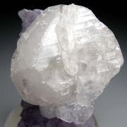 Calcite on Amethyst