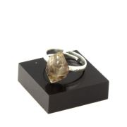 Silver Plated raw petroleum Quartz Ring. 13.62 ct.