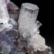 Goshenite on Fluorite