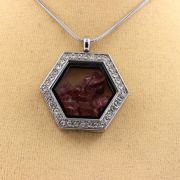 Raw Rhodolite Garnet necklace.