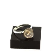 Silver Plated raw petroleum Quartz Ring. 9.82 ct.