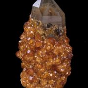 Spessartine on Smoky Quartz