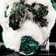 Malachite and Calcite on Dioptase