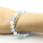 Angelite + Aquamarine + Moonstone Bracelet 8 mm Beads.