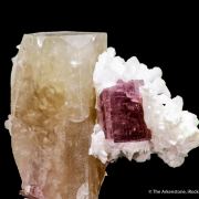 Danburite with Tourmaline and Stilbite