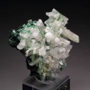 ARAGONITE var. LEAD-BEARING ARAGONITE (TARNOWIZITE), MALACHITE