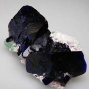 Azurite, Malachite on Dickite