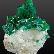 Dioptase, calcite