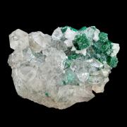 Dioptase, quartz, calcite