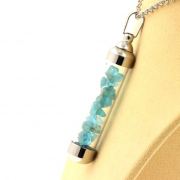 Raw Paraiba Apatite necklace.