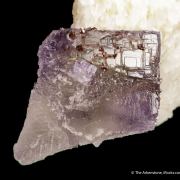 Fluorite (etched corner) on Baryte with Sphalerite