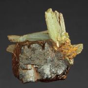 Ilvaite with Quartz ( var. Prase )