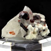 Spessartine Garnet, Orthoclase, Quartz, Tourmaline.