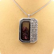 Raw Rhodolite Garnet necklace.