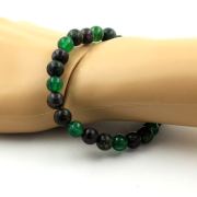 African Turquoise + Labradorite + Green Agate Bracelet 8 mm Beads.