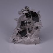 HUBNERITE on QUARTZ - Mundo Nuevo Mine, Mundo Nuevo, Huamachuco, Sanchez Carrion, La Libertad, Peru