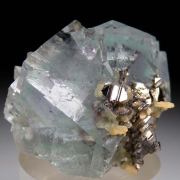 Fluorite with Ferberite, Arsenopyrite