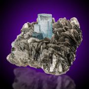 Aquamarine  on Muscovite