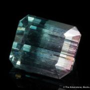 Tourmaline var. Achroite (rough and cut set)