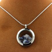 Raw Benitoite necklace.