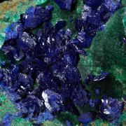 Azurite on Malachite