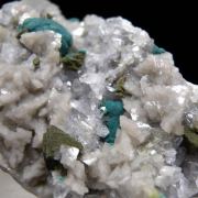 Rosasite, Smithsonite on Tennantite