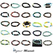 Howlite + Multicolor Hematite Bracelet 8 mm Beads.