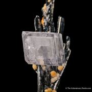 Baryte on Stibnite