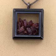 Raw Rhodolite Garnet necklace.