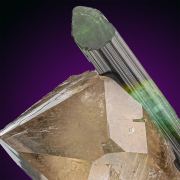 Elbaite  on Quartz