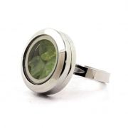 Raw Peridot Ring.